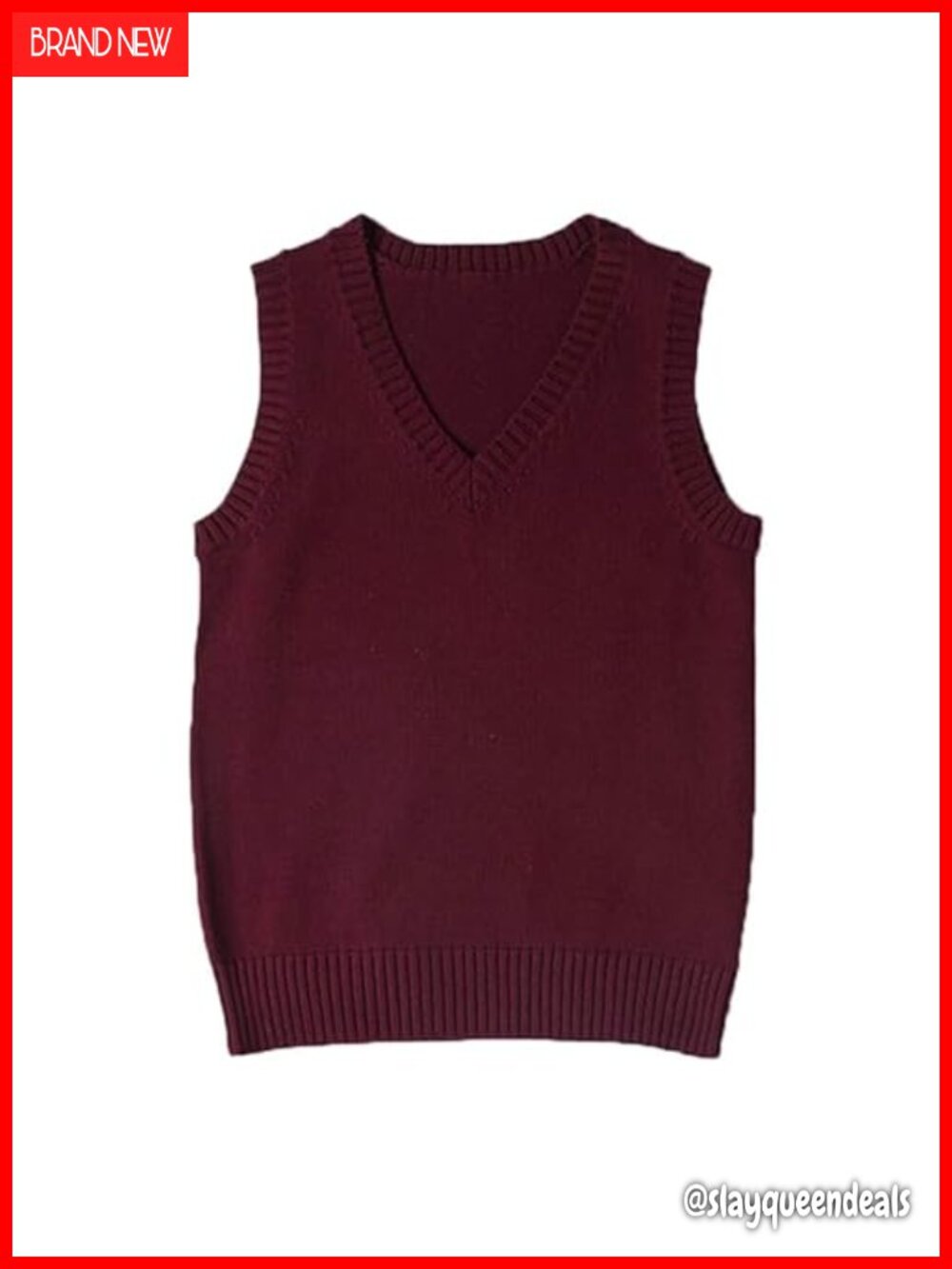 Sweater Vest Classic V Neck Uniform Pullover Knitwear Tops Sleeveless